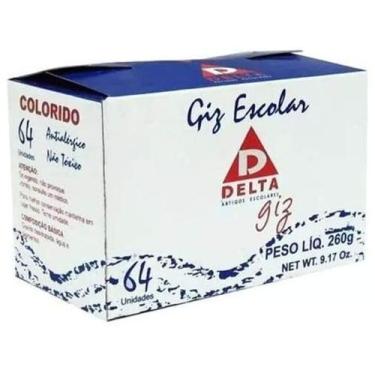 Imagem de Giz escolar colorido comum 64pcs - delta