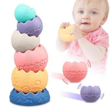 Imagem de Bolas sensoriais, brinquedos para dentição, blocos de construção para 