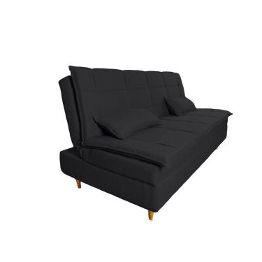 Imagem de Sofá Cama 3 Lugares 197cm Soho Suede Preto Herrero Decor Preto