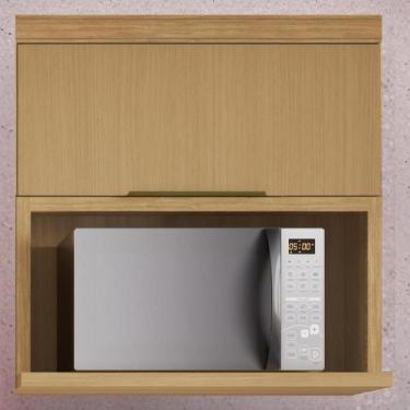 Imagem de Armário de Cozinha Aéreo 1 Porta Nicho para Microondas 100 MDF - Faura