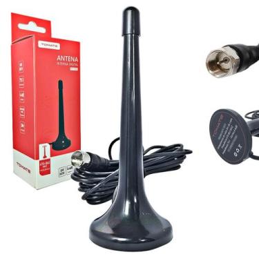 Imagem de Antena Digital Televisão 4K tv Interna Fio 3m Base Imã Uhf atacado Pre
