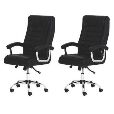 Imagem de Kit 2 Cadeiras de Escritório Presidente Executiva Big em Molas Ensacad