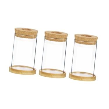 Imagem de IEUDNS 3 peças vasos de vidro vasos de flores decorativos planta terrário plantador para mesa plantio de água jardim loja casa, Marrom Escuro