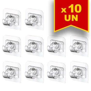 Imagem de Kit 10 Suportes Adesivos para varão de cortina multiuso - Yaay