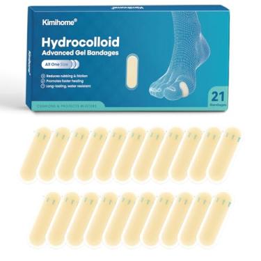 Imagem de Kimihome Curativos De Gel Para Bolhas - 21 Unidades Hidrocoloide Pés, Palmilhas E Complementares. Adesivos Resistentes À Água Calcanhares Dedos. Prevenção Recuperação (Pacote Pontos)