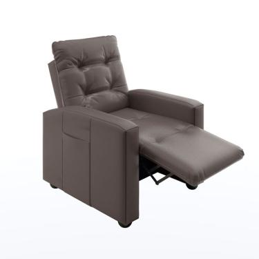 Imagem de Poltrona Reclinável Titano Revestimento Sintético Marrom