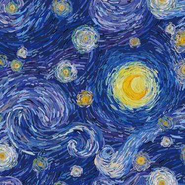 Imagem de LaCheery Papel de parede Van Gogh Starry Night Peel and Stick Boho azul abstrato estrela papel de parede para quarto arte impressionista ocidental pintura a óleo papel de parede removível papel de