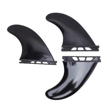 Imagem de Keenso Conjuntos de Barbatanas de Surfboard, Barbatanas de Surf Quadro de 3 PVC Resistente para Longboard Shortboard Stand Up Paddle Placa (Preto)
