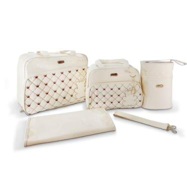 Imagem de Kit Bolsa Maternidade 5 Peças para Viagem e Passeio - Ludy Baby, Bege 
