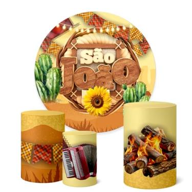 Imagem de Trio Capas Cilindro + Painel Redondo Festa Junina (K1FJN058)