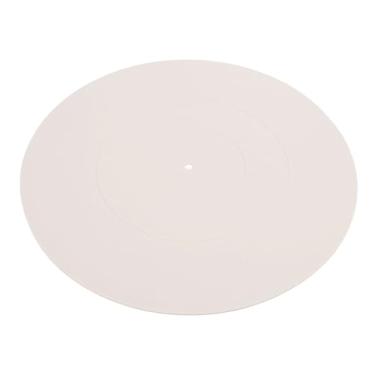 Imagem de Dpofirs Mate de Borracha Giratória-antivibração e Tocador de Registro Não Deslizante para Vinil de 12 Polegadas (Bege)