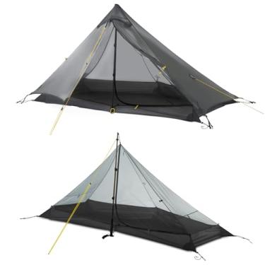 Imagem de Barraca LANSHAN 1 Pessoa, Ultraleve, Impermeável, 3 Estações - Cinza Escuro para Camping