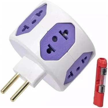 Imagem de Filtro de Linha Portátil 5 Tomadas Sem Fio com Fusível – Proteção Contra Sobrecarga