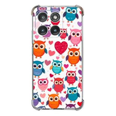 Imagem de Beaucov Capa para Motorola Edge 2025, colorido fofo coruja amor coração proteção contra quedas capa à prova de choque TPU capa protetora de corpo inteiro resistente a arranhões para Motorola Moto Edge