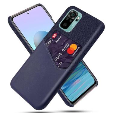 Imagem de Capa para Xiaomi Redmi Note 10,Tela e tampa de couro PU,Antideslizante,360°cobertura completa à prova de choque com 1 slot de cartão atrás,Prevenção de queda-Blue