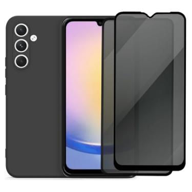 Imagem de Kit Capa Capinha Aveludada Anti Impacto e 2 Película De Privacidade Para Samsung Galaxy A25