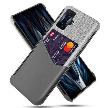 Imagem de Capa para Xiaomi Redmi K50 Gaming,Tela e tampa de couro PU,Antideslizante,360°cobertura completa à prova de choque com 1 slot de cartão atrás,Prevenção de queda-Gray