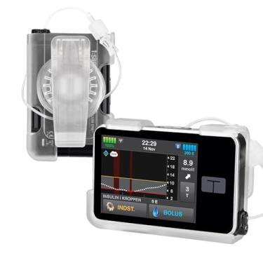 Imagem de SavvyBloom Caixa de bomba Tandem Tslim X2 com acessórios de clipe, acessórios de suporte de bomba de insulina para t:Slim/t: Slim X2/t: Slim G4 (apenas capa) transparente