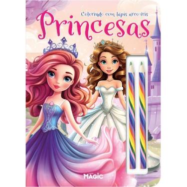 Imagem de Livro - Princesas - Colorindo com o arco-íris
