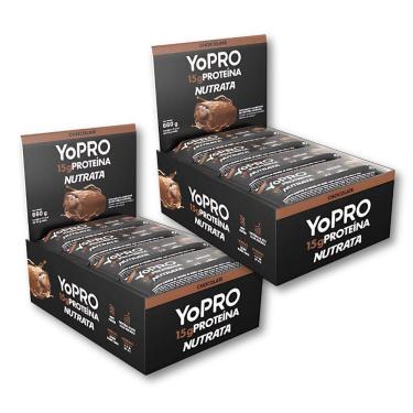 Imagem de Kit Com 2 Displays De Barra Proteica Yopro Nutrata 12Un Cada