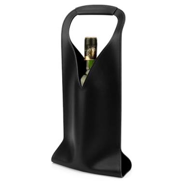 Imagem de Linkidea Sacos de presente de garrafa de vinho de couro vegano, sacolas de presente de 42,4 x 17,5 cm, sacolas de presente de bebidas de luxo para garrafas de vinho de 750 ml, sacolas de presente de