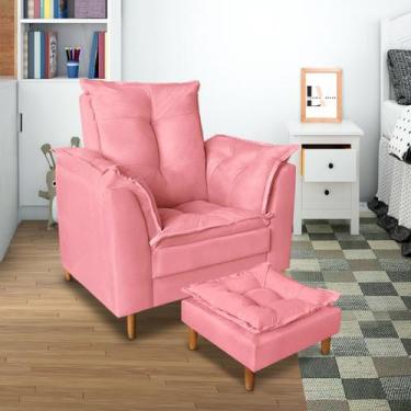 Imagem de Poltrona Confortável Para Amamentação Com Puff Fibras Macias - lavinia