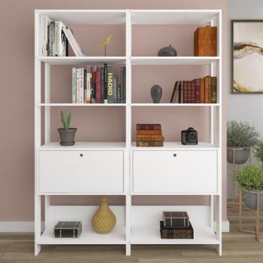 Imagem de Estante para Livros Match 2 Porta 6 Prateleiras Branco - Panorama Móve