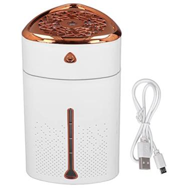 Imagem de Umidificador de mesa, branco 1000 ml interface USB colorida luz LED controle toque ABS invólucro pequeno umidificador para quarto e dormir