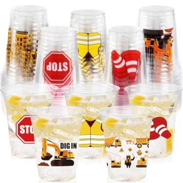 Imagem de CUPLOOV 50 Pcs Construction Party Decoration Cups, 12 Oz Construction Theme Birthday Party Plastic Cups Disposable Dump Truck for Home Traffic Zone Birthday Party Favors Supplies Decoration
