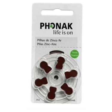 Imagem de 60 Pilhas/Bateria Auditiva PhonakEnerziger - Selo Marrom- Tamanho 312