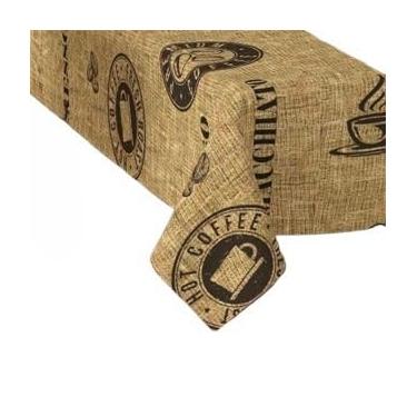 Imagem de Toalha De Mesa Termica Impermeavel Lugares Forro Plastico Para Decoracao De Cozinha(Café Brasil,4 Lugares: 1,40m x 1,40m)