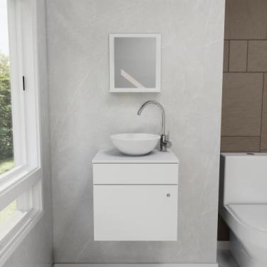 Imagem de Gabinete Armário Suspenso de Banheiro Lavabo 44cm com Cuba sem Espelho