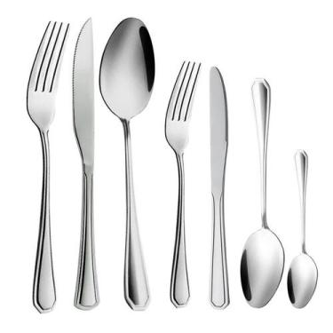 Imagem de Faqueiro 84 Peças Garfo Colher Faca e Colher Inox Em Casa Tem Linha Si