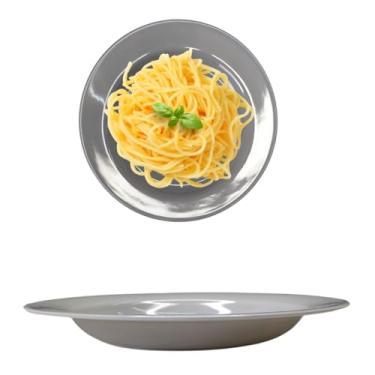 Imagem de Prato Fundo Melamina Cinza 25cm p/Buffet Restaurantes