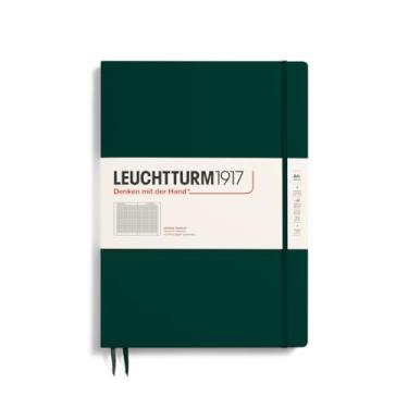 Imagem de LEUCHTTURM1917 370274 caderno de anotações Master Slim (A4+), Capa dura, 123 páginas numeradas, Forest Green, xadrez