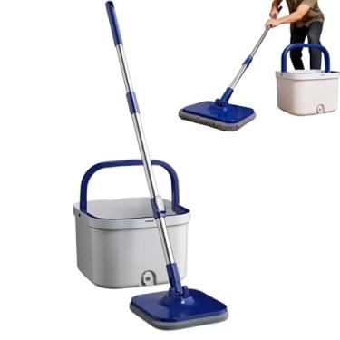 Imagem de Esfregão Giratório - Rotação Que Separa Água Suja | Esfregão Giratório de Microfibra e Balde - para Cozinha Sala de Estar Quarto Sala de Jantar Apartamento Cave