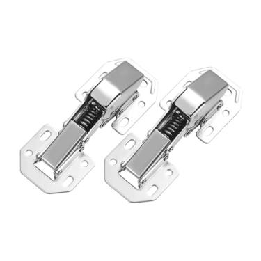 Imagem de WeiLaiKeQi 2x Dobradiças de armário fecham dobradiças de armário móveis montagem simples resistente multifuncional autofechamento fechado ocultas, 5 Inch