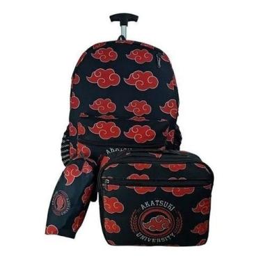 Imagem de Kit Mochila Infantil De Rodinhas Escolar Akatsuki Juvenil - Outras Mar