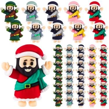 Imagem de Fiwochic 50 Pcs Little Jesus Figures Christmas, Mini Jesus Bulk Loves You Christ Figures Tiny Xmas Sunday Religious Party Favors Gift (Multicolor)