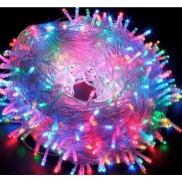 Imagem de Pisca Pisca Natal, Luzes de Natal Festão Cascata Cortina 3m Decoração Corda para O Quarto Casamemto(Pisca Pisca Colorida,110V)