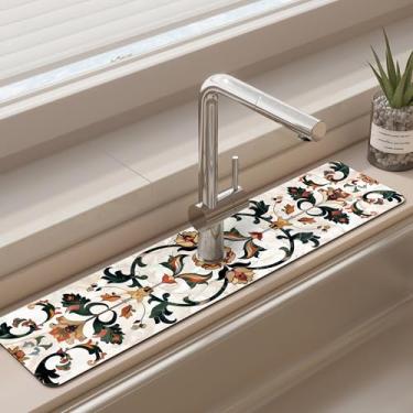 Imagem de Tapete de torneira para pia de cozinha - tapete absorvente de pia, protetor de respingos de secagem rápida para cozinha e banheiro - almofada de secagem antiderrapante com absorção de água atrás da