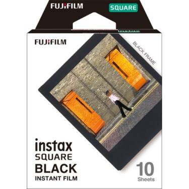 Imagem de Fujifilm Pacote de filmes quadrados instantâneos variados – arco-íris, pôr do sol, monocromático, preto, mármore branco – 5 estilos, 10 folhas cada – compatível com câmeras Instax Square (preto/10