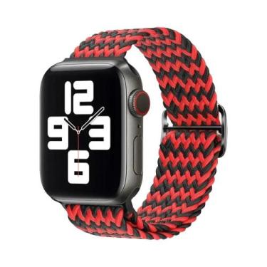 Imagem de Pulseira Ajustável De Elástico Trançado Para Apple Watch 45mm 49mm 44m
