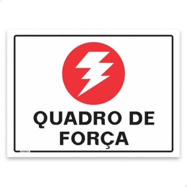 Imagem de SPORTINOX, 5 Placas Quadro De Força Sinalização Energia 20x15cm Branco