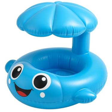 Imagem de Bóia Inflável Infantil com Cobertura – Modelo Peixinho Proteção Solar, Conforto e Segurança