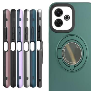 Imagem de Capa Xiaomi Redmi 13 4G Capinha Proteção Anti-Choque Suporte Integrado Placa Magnética (Verde)
