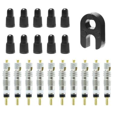 Imagem de Substituição de bicicleta de núcleo de válvula, kit de ferramentas de remoção de núcleos de válvula, núcleos de válvulas para pneus sem câmara de ar, hastes de válvulas de pneu sem câmara Presta (21