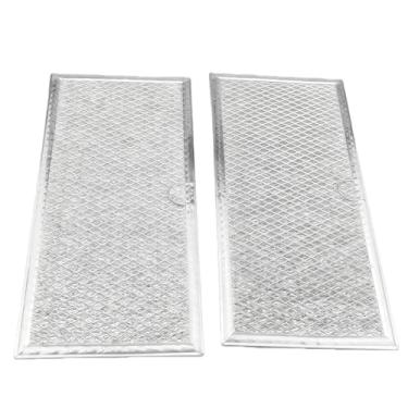 Imagem de W10575379 W11190170 2 peças filtro de graxa para exaustor de corrente descendente, malha de alumínio de 12 camadas, adequado para Whirlpool 14 x 29 x 0,8 cm, prata