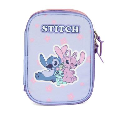 Imagem de Estojo Box Grande Escola Infantil Stitch Disney Roxo Menina