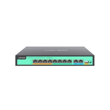 Imagem de LINOVISION Interruptor Gigabit PoE++ de 8 portas, 4 portas BT 90W, 4 portas 30W, 2 GE e 1 Gigabit SFP Uplink, IEEE 802.3 af/at/bt, Orçamento de energia total 120W, saída de 90W nas portas 1-4, PoE de